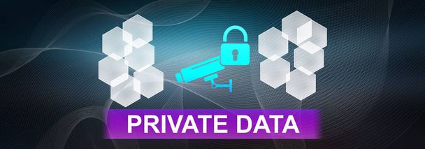 Illustration d'un concept de données privées - Photo, image