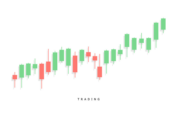 Trading icona illustrazione con candele. Grafico di aumento e caduta. Vettore EPS 10 - Vettoriali, immagini