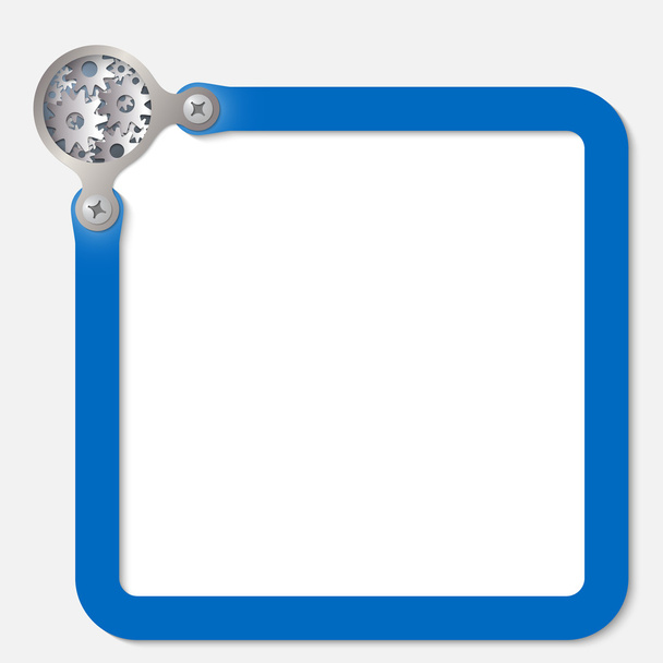Blue frame for any text with cogwheels - Вектор, зображення