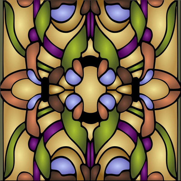 barevné sklo květiny vektor abstraktní výtvarné linie jaro růže - Vektor, obrázek