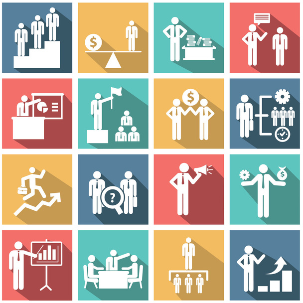 Human resources and management icons set. - Vector, Image