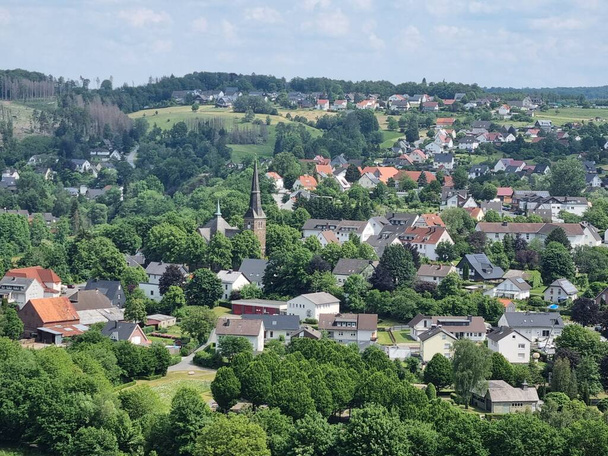 Scenic view of Allagen in the Moehne valley, North Rhine-Westphalia, Germany - Fotó, kép
