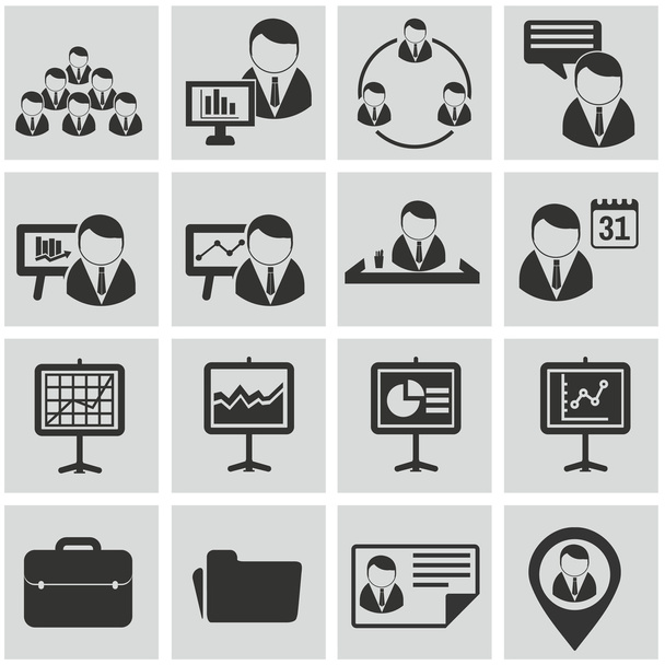 Human resources and management icons set. - Vector, imagen
