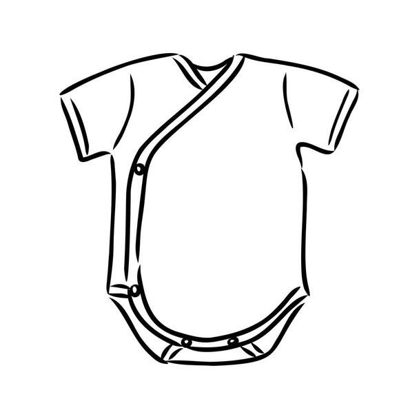 Een jumpsuit. Een schets van een babypak. Baby bodysuit ontwerp. Lichaamspak vector. Baby kleding sjabloon. U kunt het gebruiken als een model in uw ontwerpen. - Vector, afbeelding