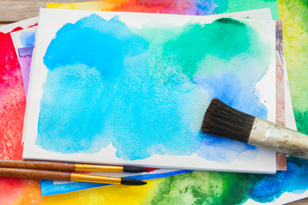 çerçeve, boya ve fırça ile canva - Fotoğraf, Görsel