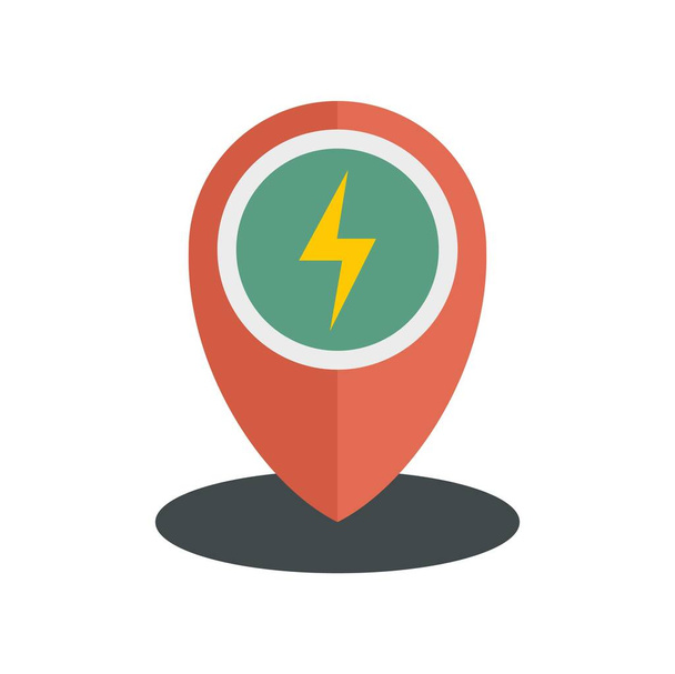 Charge station location icon flat isolated vector - Вектор,изображение