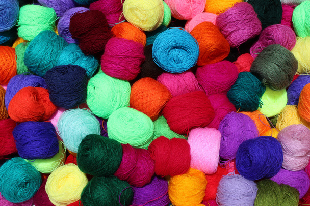 Colorful Skeins of Wool - Foto, Bild
