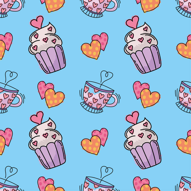 valentine's day seamless cute objects vector  - ベクター画像