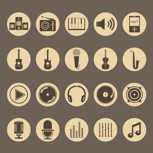 Musical Icons - Vector, Image