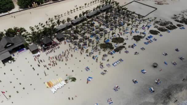 Aerial footage showing people dancing and having fun on the beach of Cape Verde - Video