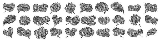 Речевые пузыри фраз руки нарисовать большой набор. Онлайн чат облака с различными комментариями слова информационные формы вектора изолированы на белом фоне. Иллюстрация - Вектор,изображение