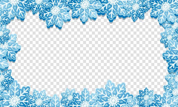 Χειμερινό φόντο με νιφάδες χιονιού. Μπλε χειμερινό πανό με νιφάδες χιονιού. Εικονογράφηση διανύσματος - Διάνυσμα, εικόνα
