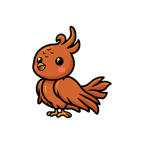 Vector illustration of Cute little phoenix cartoon posing - Vetor, Imagem