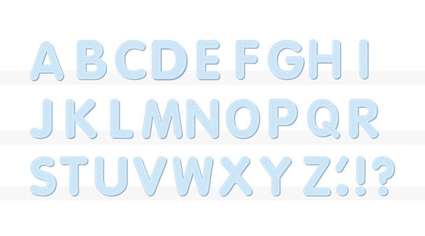 Rayas azules Alfabeto A a Z set ilustración - Vector, imagen