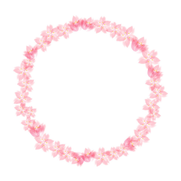 Cherry blossom wreath background illustration - Wektor, obraz