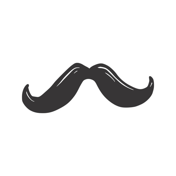Moustache doodle icon. Hand drawn - Вектор,изображение