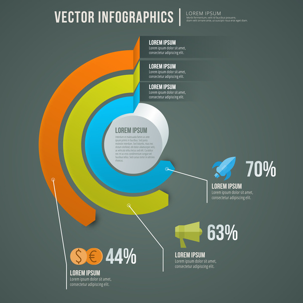 Vector abstract infographic flat design. Workflow layout template - Vettoriali, immagini