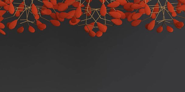 3d illustration. Volumetric abstract background image. A complex 3D geometry in the shape of an ankle berry, with a shadow on a black background. Background for postcards. Posters. web.Texture. Render - Foto, imagen