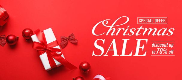 Advertising banner for Christmas sale - Фото, изображение