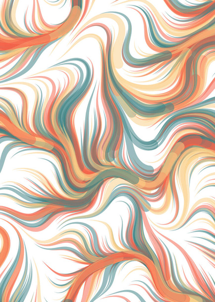 Ondas caóticas abstractas, patrón de curva de flujo, ilustración vectorial - Vector, Imagen