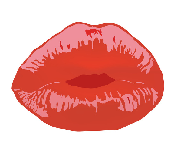 女性の唇。美しい女性の唇の口紅 - ベクター画像