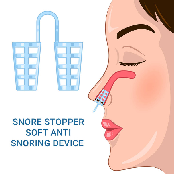 Snore Stopper Soft Anti Snoring Device vector illustration - Vettoriali, immagini