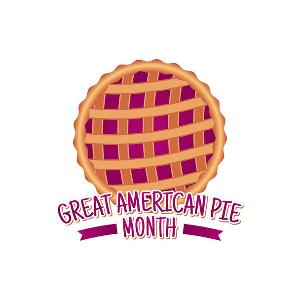 vector graphic of great american pie month good for great american pie month celebration. flat design. flyer design.flat illustration. - Vector, Image