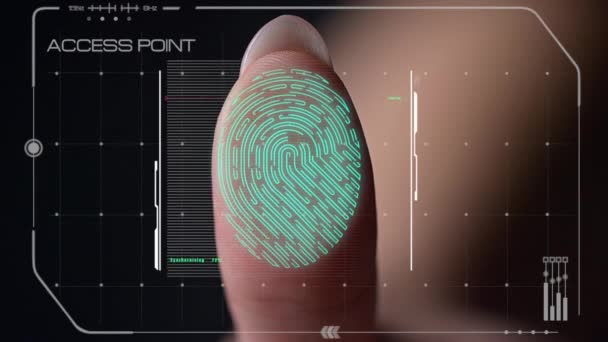 Macro finger print scanner access allowing process after successful verification - Кадры, видео