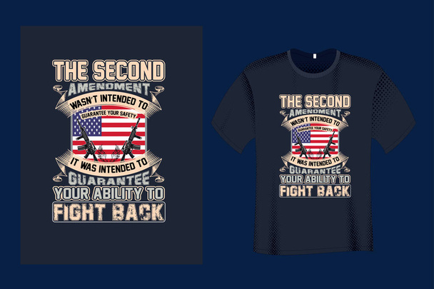 US Army Second Amendment T-Shirt Design Template - Vektori, kuva