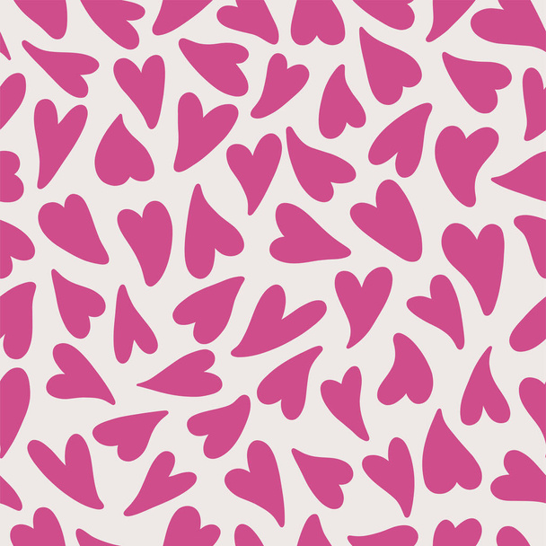 Cute seamless pattern with hand drawn hearts. Lovely romantic background for Valentines Day, Mothers Day. Vector design for textiles, wallpapers, wrapping paper, banners and other. - Vektor, obrázek