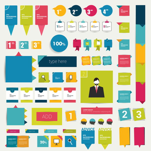 Collections of infographics flat design diagrams. - Vector, Image