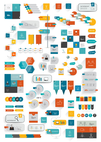 συλλογές infographics επίπεδη σχεδίαση προτύπου. - Διάνυσμα, εικόνα