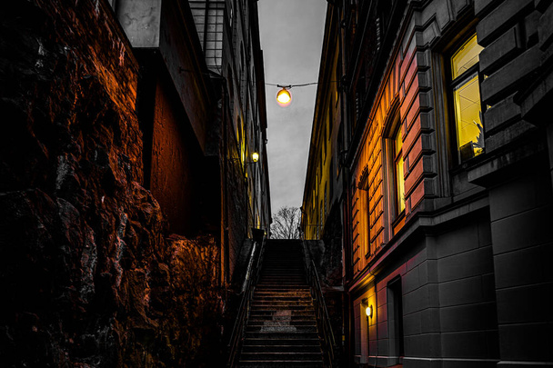 Gumlastan Old Town Alley (Stockholm). Shooting Location: Sweden, Stockholm - Photo, Image