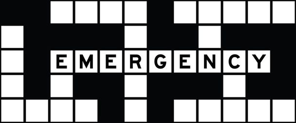 Alfabeto letra em palavra emergência em palavras cruzadas puzzle fundo - Vetor, Imagem