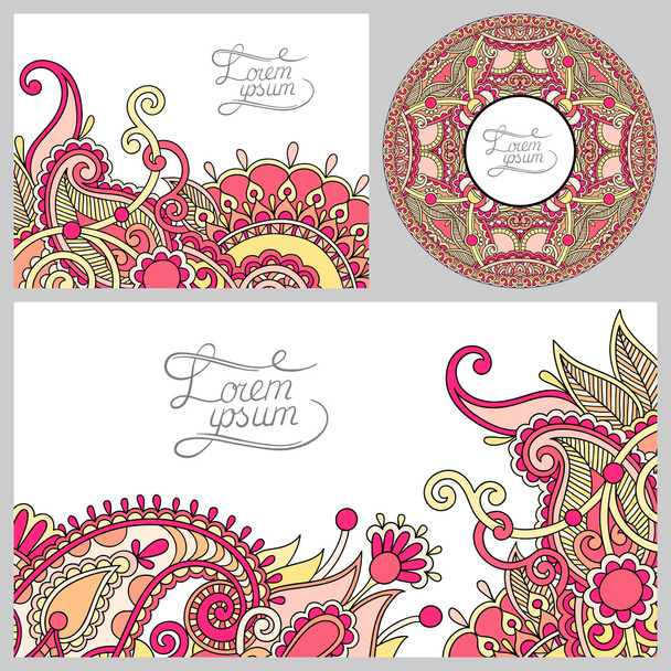 set of floral decorative background, template frame design - Vektori, kuva