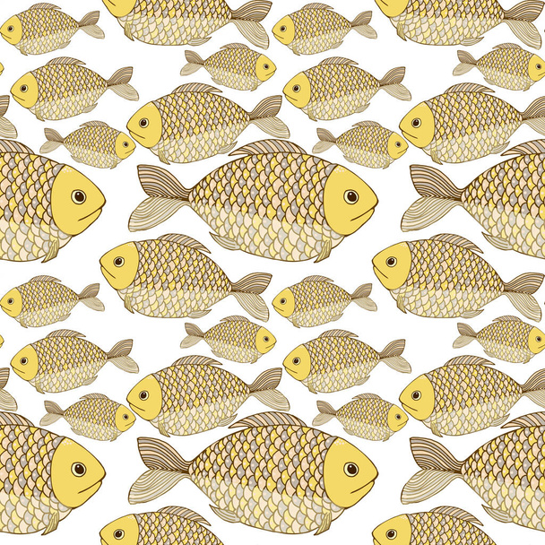 Patrón de peces marinos, ilustración vectorial  - Vector, Imagen