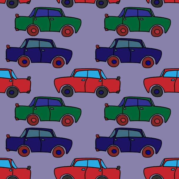 Simple vector drawing of a cars. Old-style cars - Vektor, obrázek
