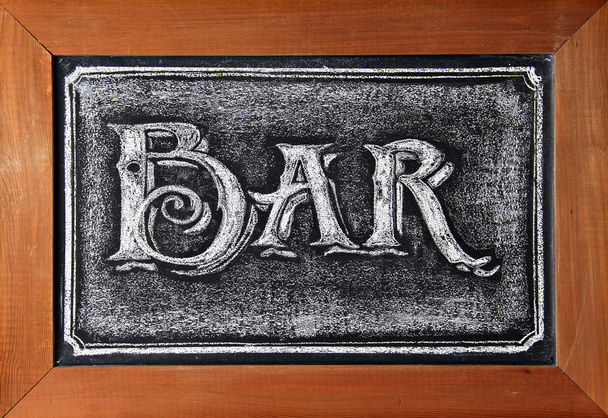 Assinatura de bar no quadro negro
 - Foto, Imagem