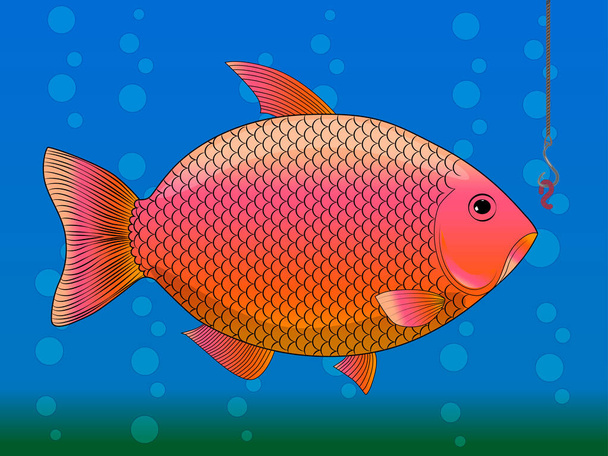 Jedna ryba, vektorová ilustrace  - Vektor, obrázek