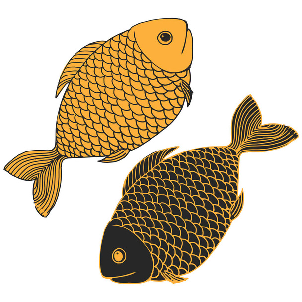 Jeu de poissons de mer, illustration vectorielle  - Vecteur, image
