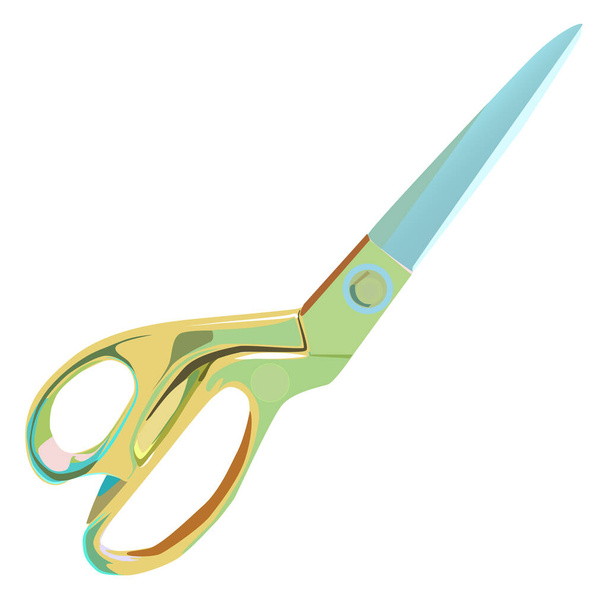 Large metal scissors for cutting fabrics. - Vector, Image