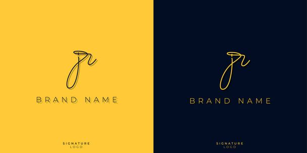 Minimal line art letters JR Signature logo. It will be used for Personal brand or other company. - Vector, Image