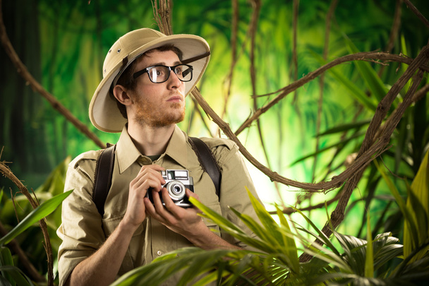 Young photographer in the jungle - Fotó, kép