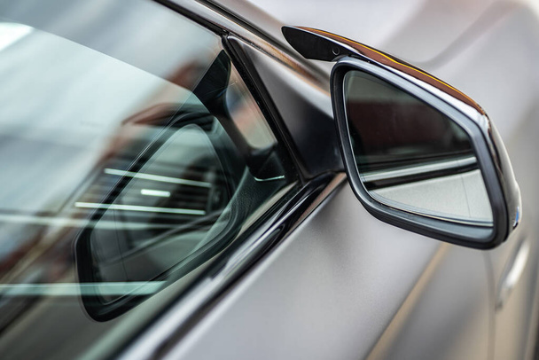 Side car mirror close-up. Details of the business car - 写真・画像