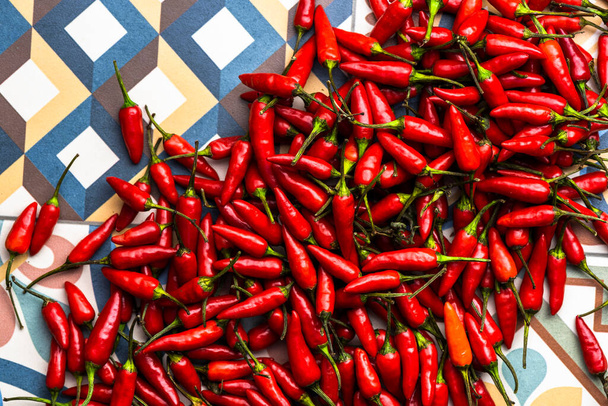Red Chili or Chilli Pepper Background. - 写真・画像