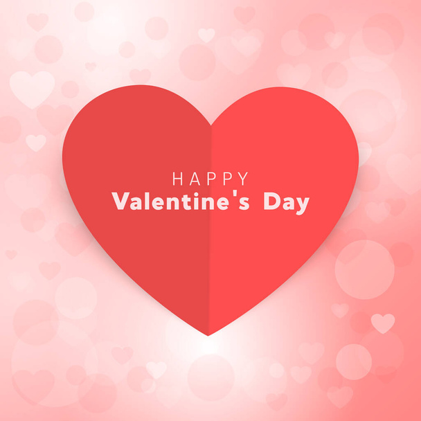 Vector 3d Realistic Valentines Day Paper Heart, February 14. Valentine s Day, Couple, Love Concept. Beautiful Valentines Card in the Shape of a Heart, Banner, Background - Vektor, kép