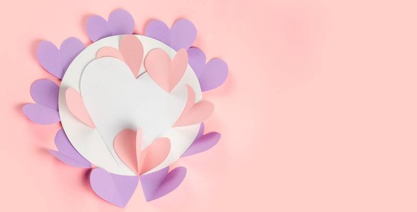Happy Valentine's Day. Valentine's day background design. Valentine background. Valentine Design. Banner. Hearts. Copy space - Foto, Imagen