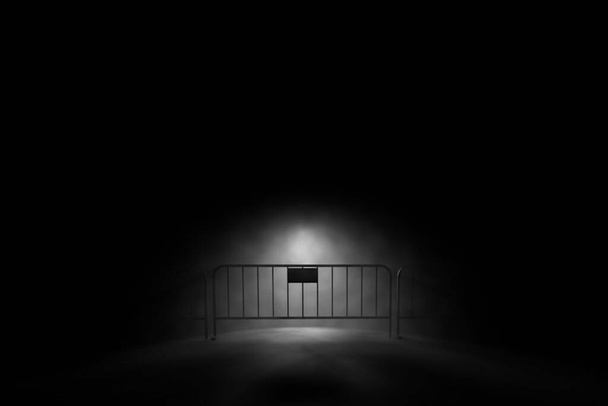 darkness and iron fence for background - Фото, изображение