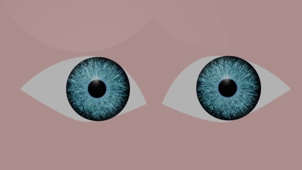 Ευχαριστώ για την παρακολούθηση - δύο μεγάλα μπλε μάτια κινούνται, βλέφαρα κοντά, η επιγραφή Ευχαριστώ για την παρακολούθηση εμφανίζεται, η επιγραφή εξαφανίζεται και πάλι και τα μάτια ανοιχτά. Τελικό banner για βίντεο, outro - Πλάνα, βίντεο