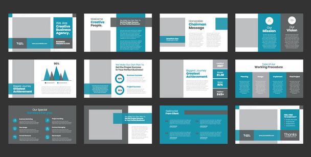 Présentation de l'entreprise Brochure Guide Conception ou présentation Modèle de diapositive de plate-forme ou guide de vente Slider - Vecteur, image